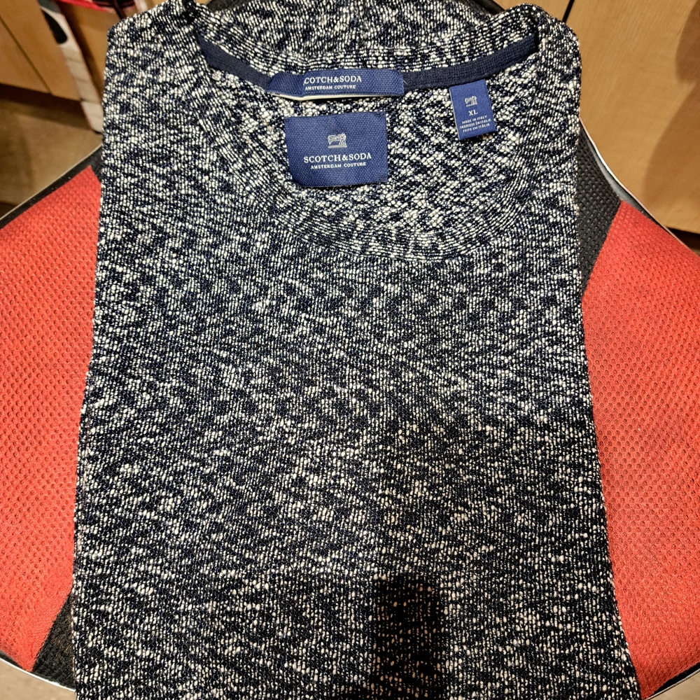 Scotch & Soda Men's Black and White Sweater